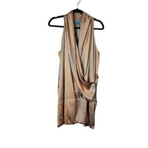 Derek Lam Sz XL Gray Orange Sleeveless Mini Dress